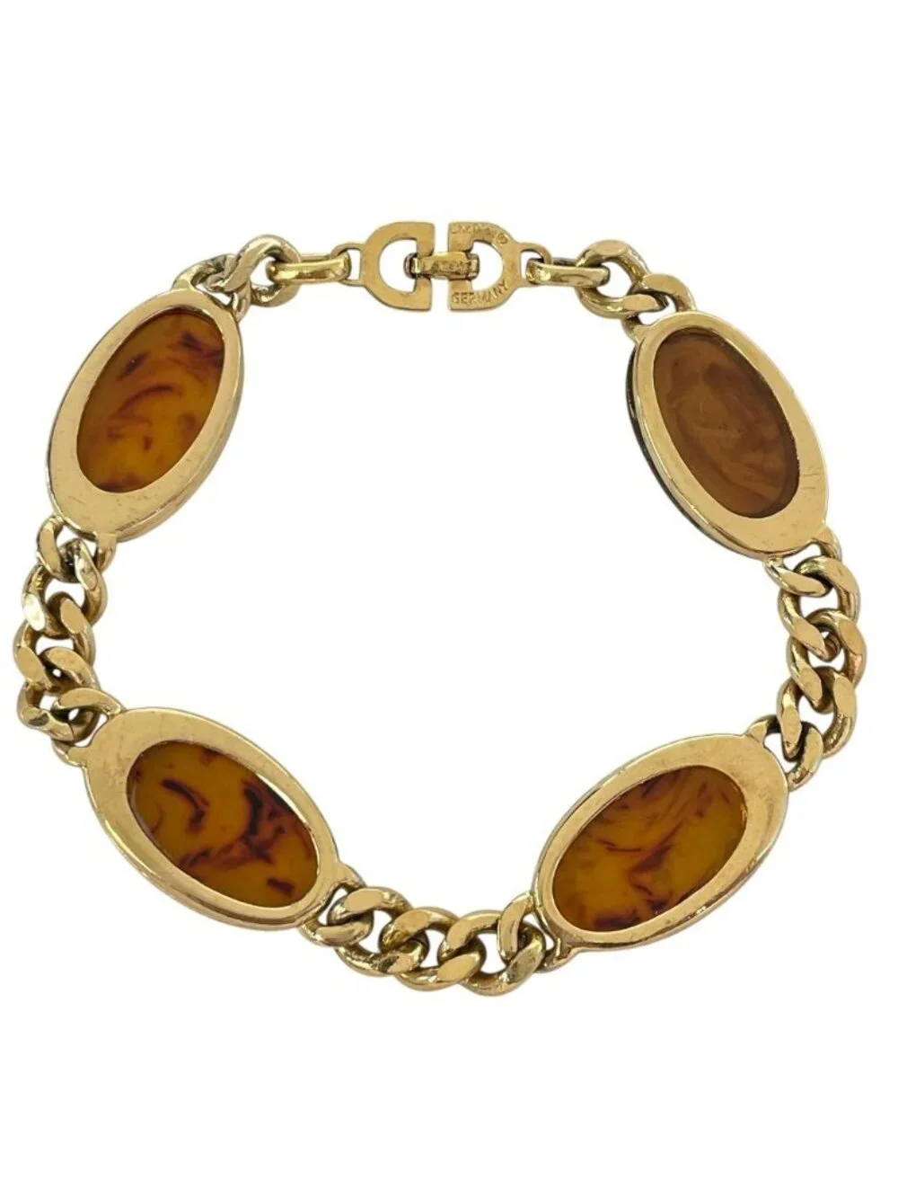 Dior Vintage Bracelet Amber Metal Gold